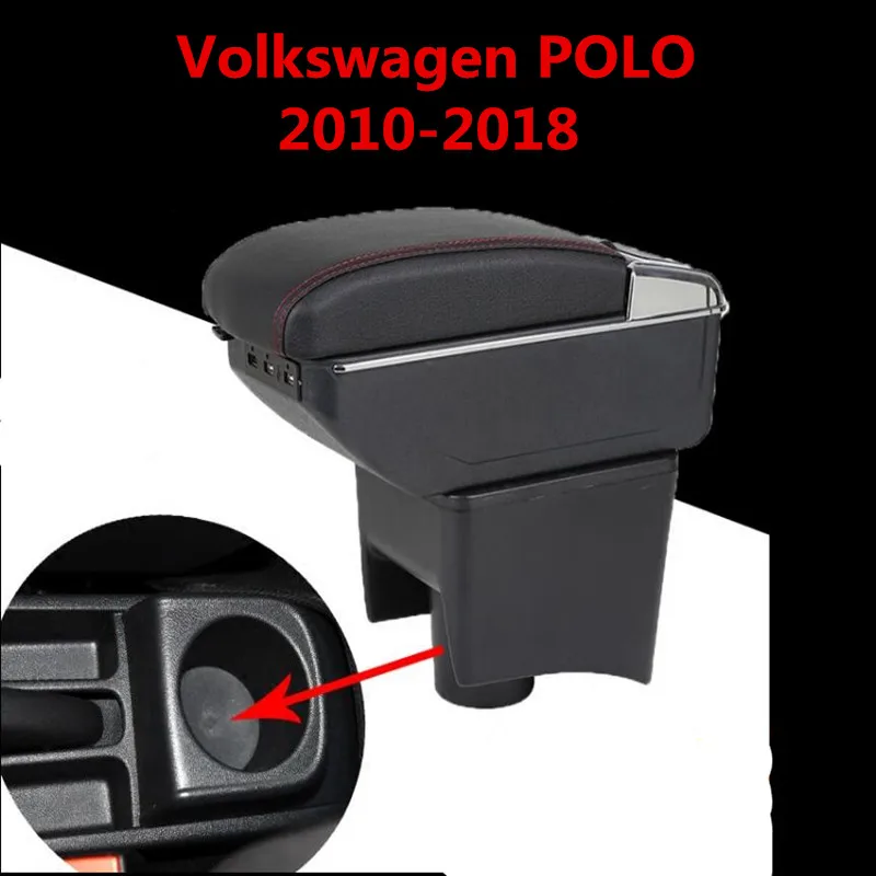 

For Volkswagen Polo Mk5 6R Vento 2010-2018 Dual Layer Armrest Arm Rest Center Centre Console Storage Box Tray 2012 2013 2014