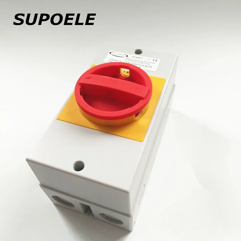 

CE RoHS Approval Waterproof IP65 LW30 Series On Off Rotary Isolator Switch 3 Phase 32Amp 500V With Enclosure