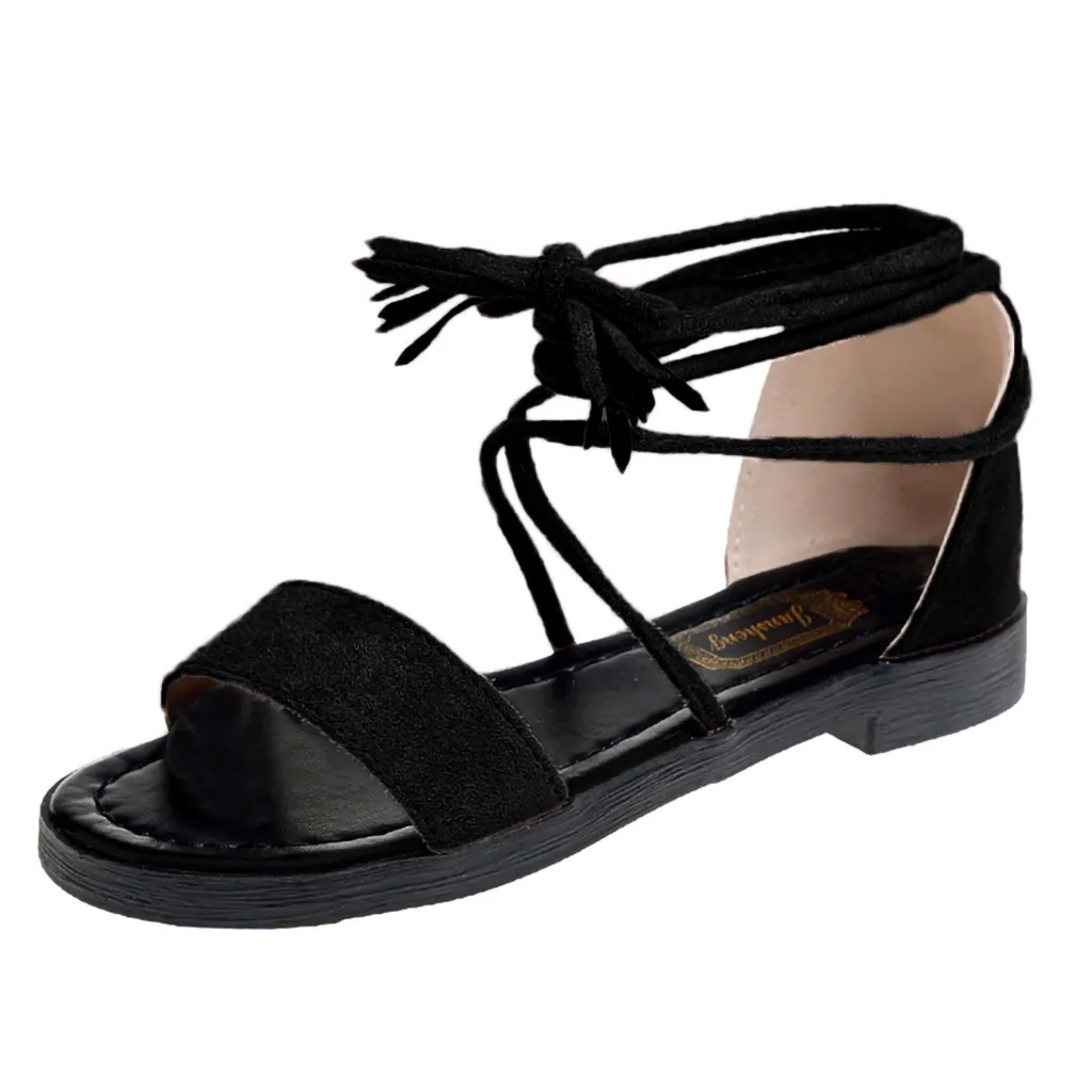 

SAGACE Women Sandals Lace-Up Sandals Casual Open Toe Flat Beach Shoes Breathable Comfort Shopping Ladies Walking Shoes932510