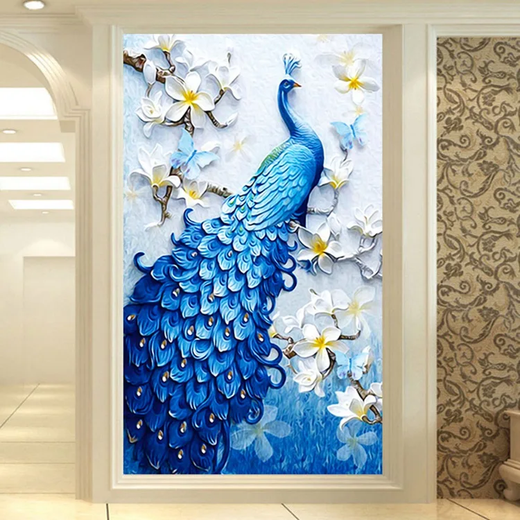 Fezrgea Алмазная вышивка с павлином перо животных 5D DIY Алмазная картина вышивка крестиком полный квадратный домашний декор холст живопись