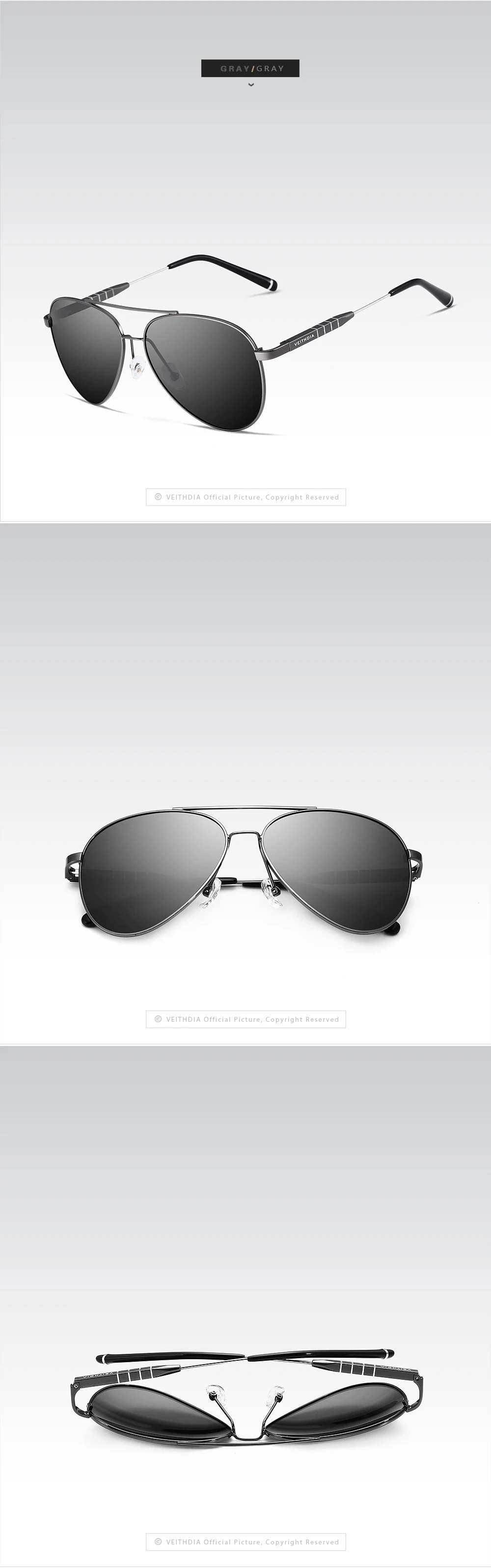 Бренд veithdia дизайнерские солнцезащитные очки поляризованные мужские солнцезащитные очки Oculos de sol мужские аксессуары для мужчин/женщин 6698