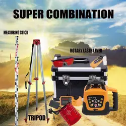 Yonntech 500m autonivelamento rotativo laser nível vertical horizontal linha cruzada automática laser w/tripé medição stick vermelho