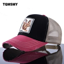 TQMSMY шляпы от солнца для женщин Snapback шапки сетчатая бейсболка кепка мужская летняя шляпа вышивка белка Дальнобойщик Кепка унисекс хип хоп кости