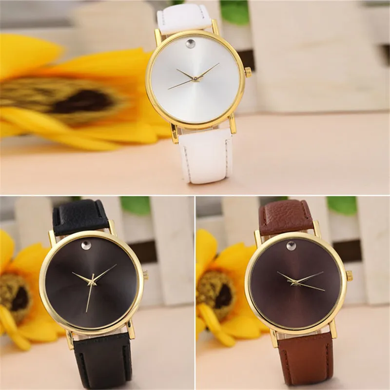 Fashion font b Womens b font Retro Design Leather Band Analog Alloy Quartz Wrist font b