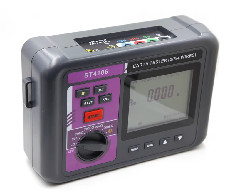 Intelligent 4 Pole LCD Earth Resistance & Resistivity Meter 0.01ohm