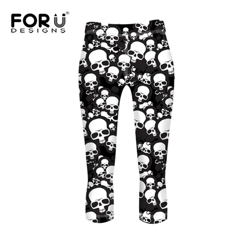 FORUDESIGNS/3D геометричные треугольники, женские леггинсы для фитнеса, Удобные леггинсы до середины икры, леггинсы в стиле панк-рок, одежда
