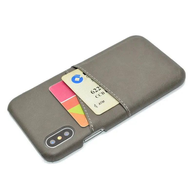 Модный ультра тонкий чехол для телефона из искусственной кожи для iPhone X 10 8 Plus Жесткий ПК слот для карт чехол для iPhone X 6 6 S 7 Plus