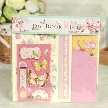 

DIY Scrapbooking Pad Paper Book Kit Pretty Cute Floral Pattern Creative Papercraft Art Paper Handmade Scrapbooking Kit Set Books