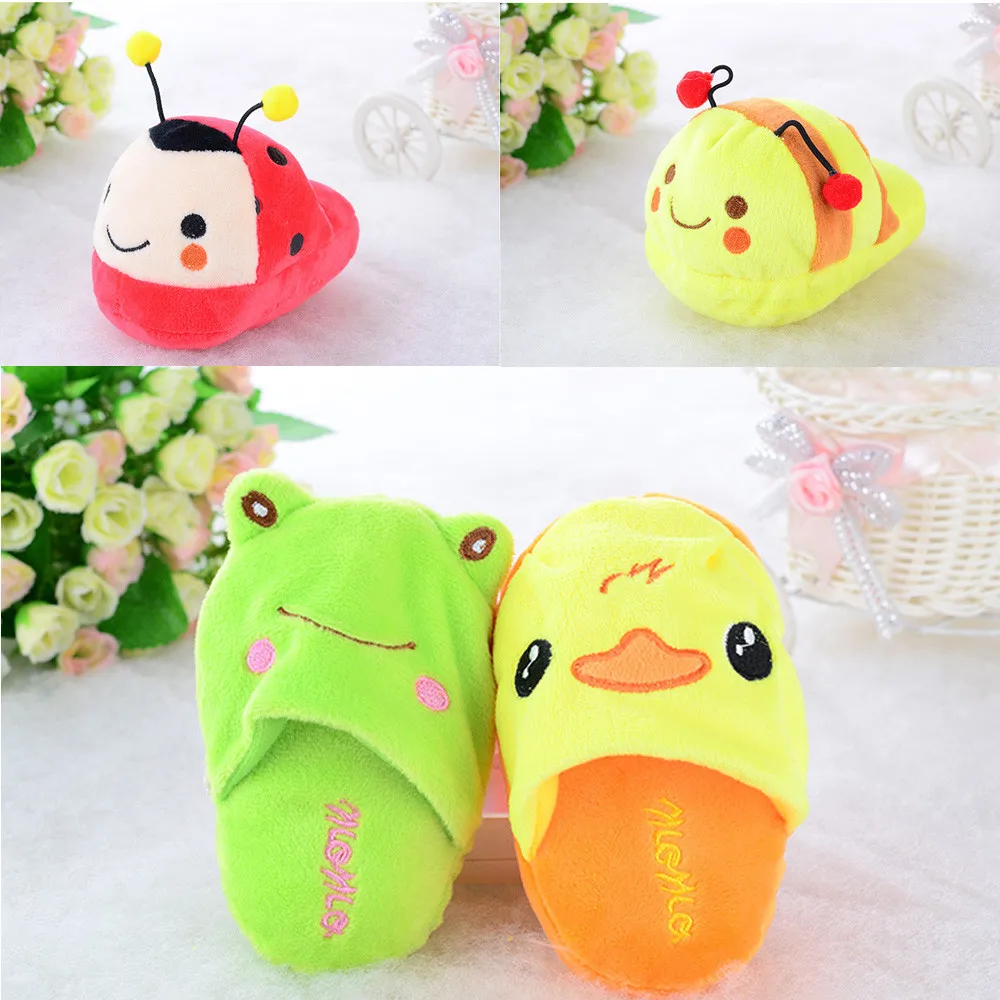 

Plush Dog Toy Cartoon Animal Shaped Slipper Sound Toys Puppy Cat Chew Squeaker doy toys