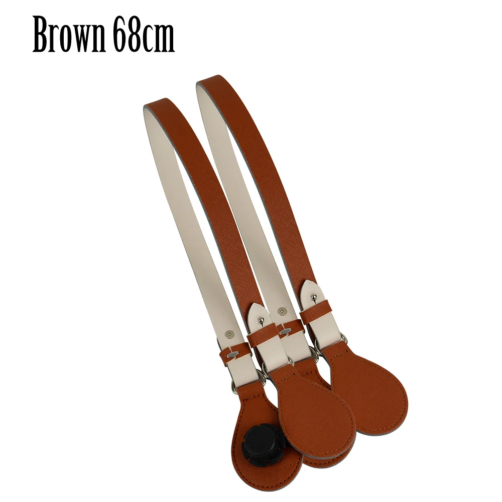 TANQU, новинка, 8 цветов, Длинные Короткие плоские ручки с Каплевидным концом для Obag, искусственная кожа, съемная ручка, каплевидный конец для O Bag OCHIC - Цвет: brown 68cm