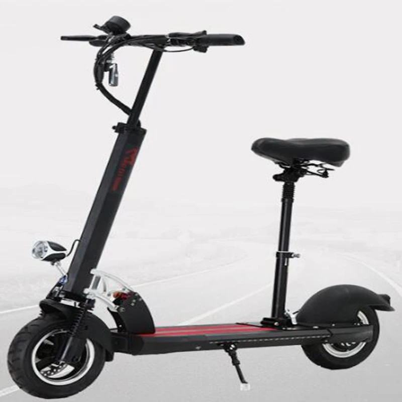 Cheap Electric Scooter with Seat 10inch Powerful Motor wheel kick scooter foldable electric Bike electric bicycle Adult scooters 0