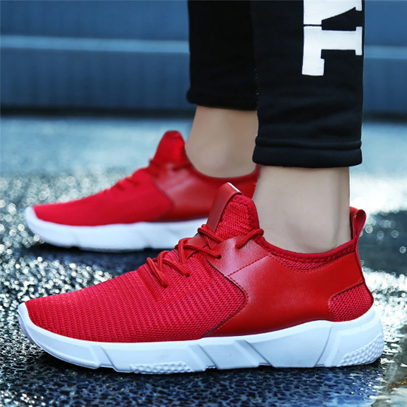 Sneakers Men Knit Mesh Shoes Outdoor Fashion Breathable Fashion Straps Sports Running Casual Sneakers Solid Shoe #FS#4NV08 (6)