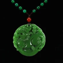 Hetian natural green jade hand carved jade kylin Pendant Fashion Ladies sweater chain pendant jewelry natural red stone hand carved pendants red jade sweater chain buddha pendant chinese style necklace jewelry collection of gifts
