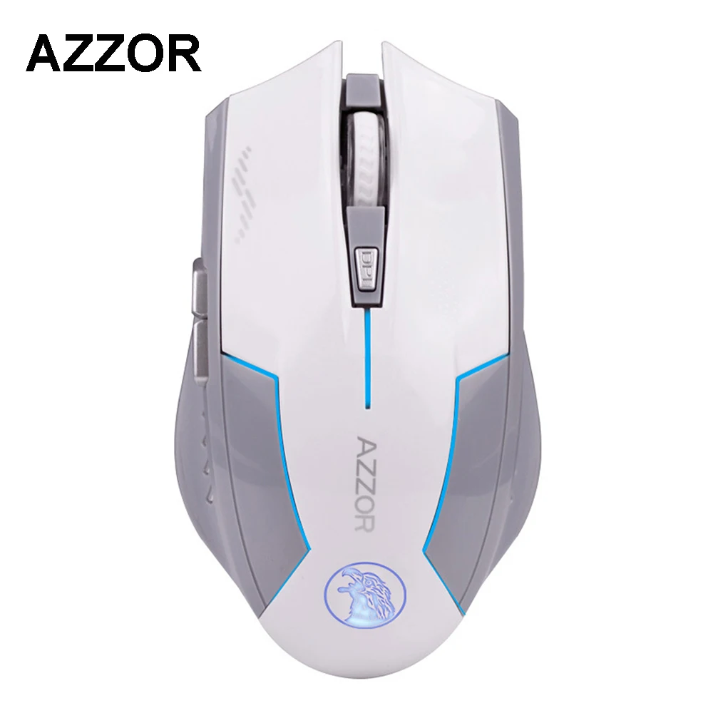 

AZZOR Rechargeable Wireless Mouse Slient Button Computer Gaming 1600DPI Built-in Battery with Charging Cable For PC Laptop
