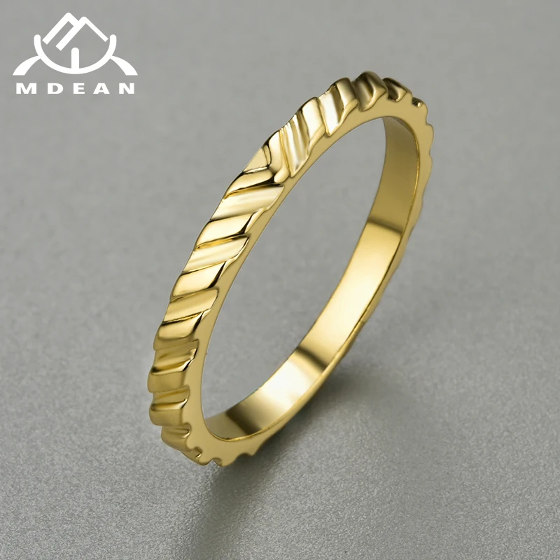 MDEAN Gold Color Sample Rings for Women without stone Wedding