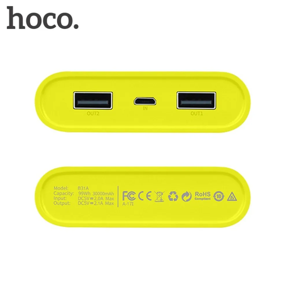 Беспроводное зарядное устройство HOCO B31A power bank 30000 мАч Портативный 18650 powerbank для телефона быстрый заряд power bank зарядное устройство, внешняя батарея Батарея пакет для Iphone