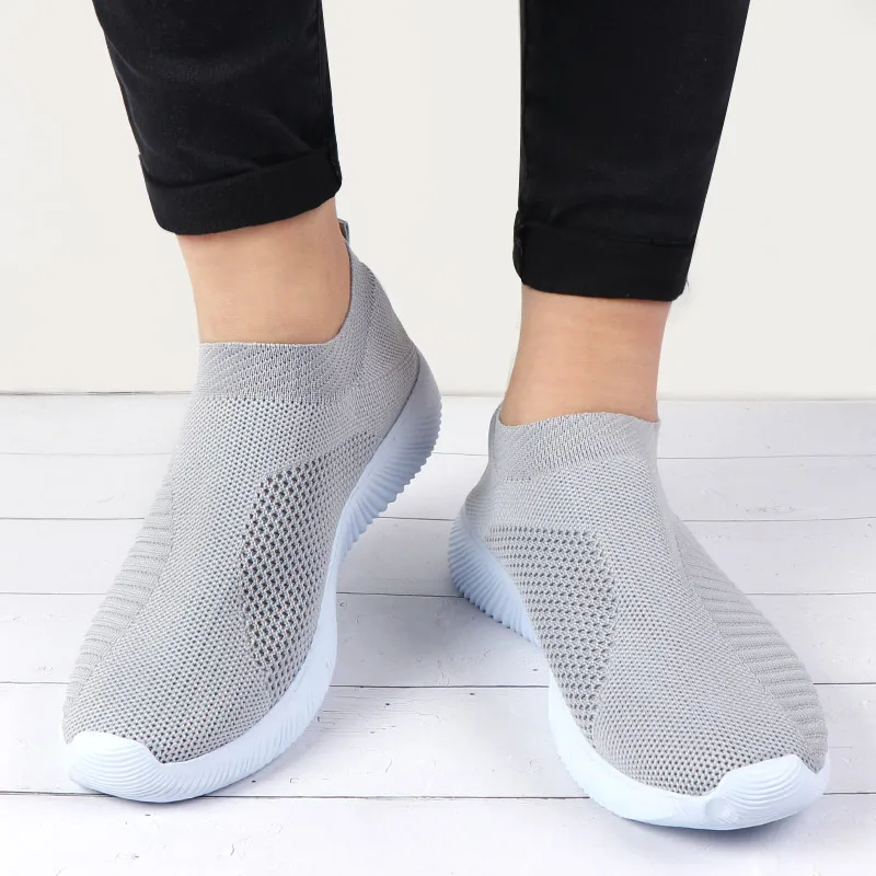 Fashion Sneakers Women Trainers Ladies Shoes Casual Slip On Flats Knitted Vulcanized Shoes Summer Basket Femme Zapatillas Mujer