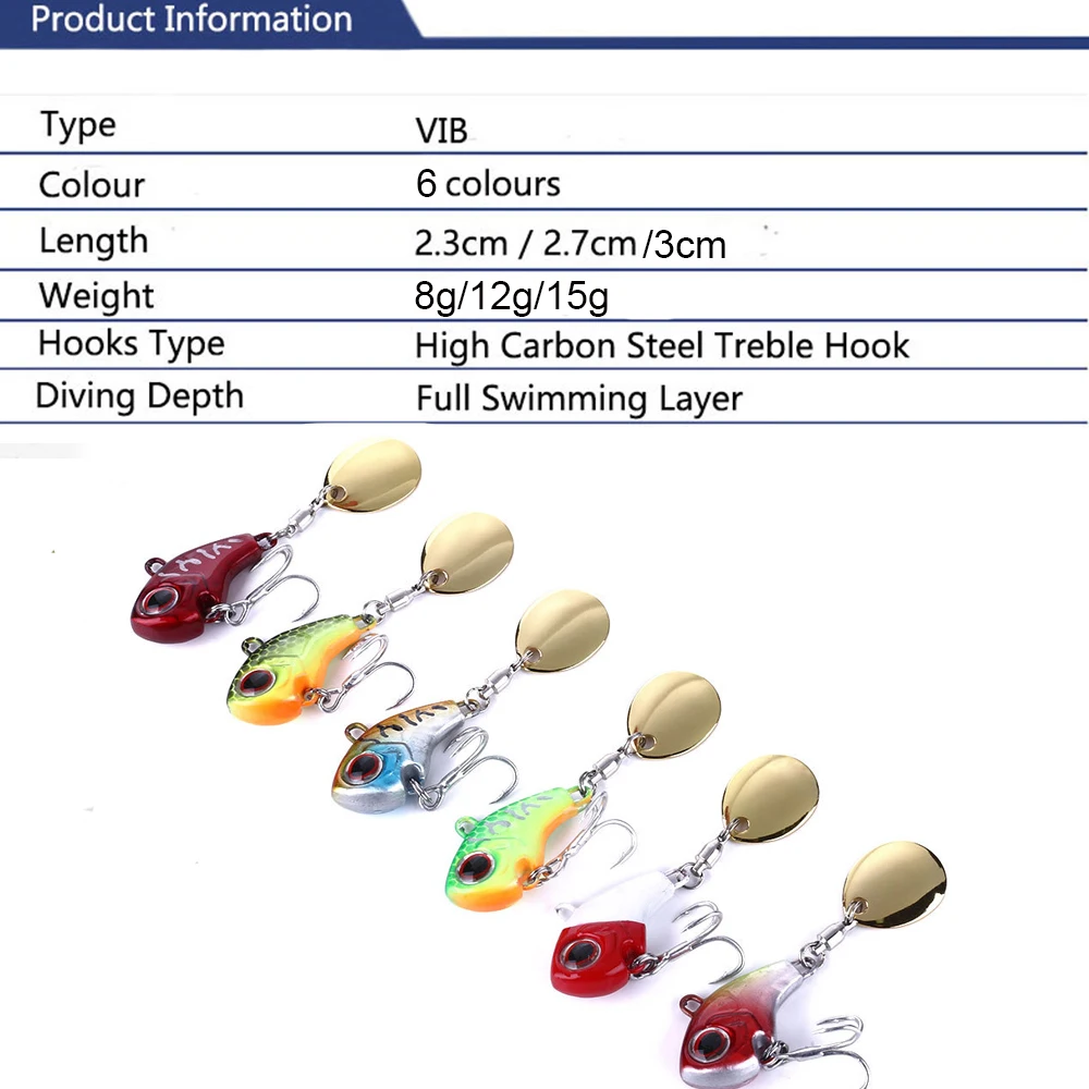 Новое поступление, металлическая мини-Приманка VIB с ложкой, рыболовная приманка, 8 г, 12 г, 15 г, рыболовная приманка, вибрационная блесна, Тонущая приманка, рыболовная снасть
