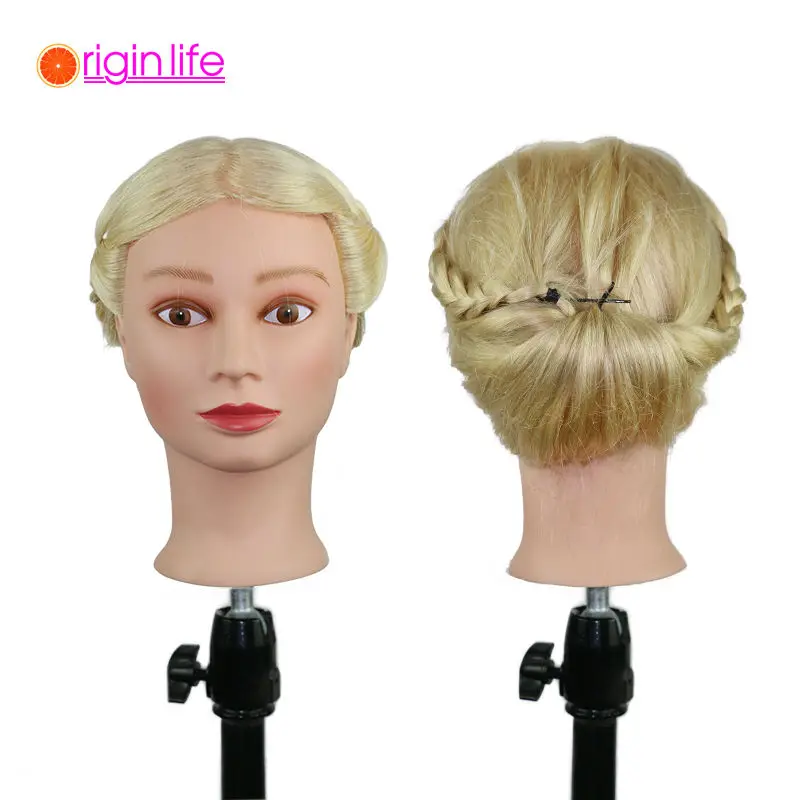 Hairdressing Doll Head With 100 Human Real Hair Training Head For