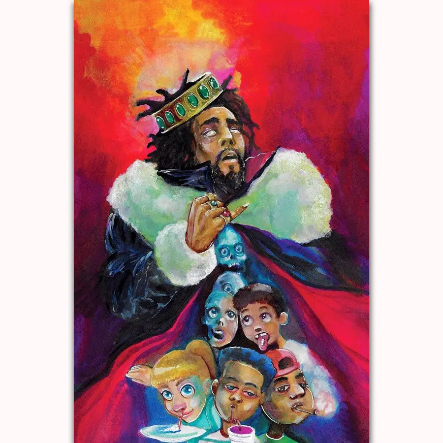 

N-1040 J Cole Hip Hop K.O.D Cover KOD 2018 Rap Music Album POSTER L-W Canvas Art Print Decoration 14x21 20x30 24x36