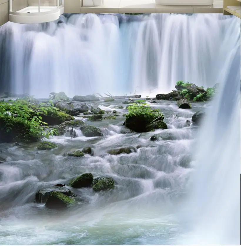 

High quality 3d flooring pvc water custom 3d Landscapes floor non-slip wear thickend self-adhesive wallpaper