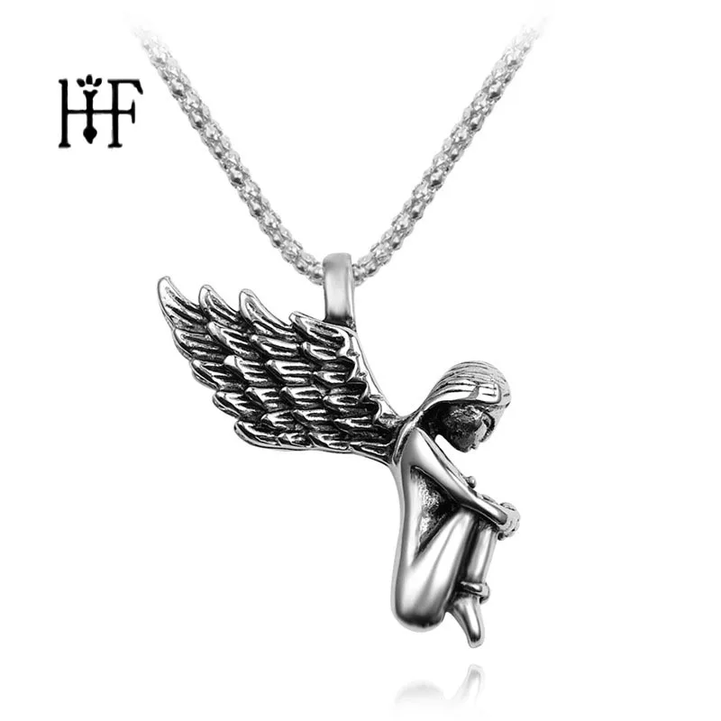 Винтажные модные ангельские крылья ожерелья с подвесками для женщин и девочек ювелирные изделия серебряного цвета Иисуса Христианские украшения подарок на день Святого Валентина