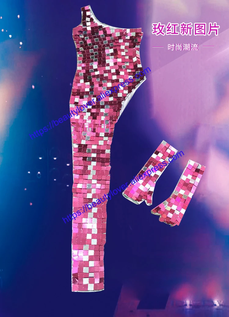 pink mirror Dj costume 