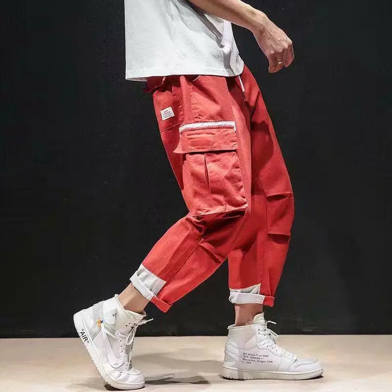 

2019 Pockets Cargo Harem Pants Mens Casual Joggers Baggy Tactical Trousers Harajuku Streetwear Hip Hop Fashion Swag