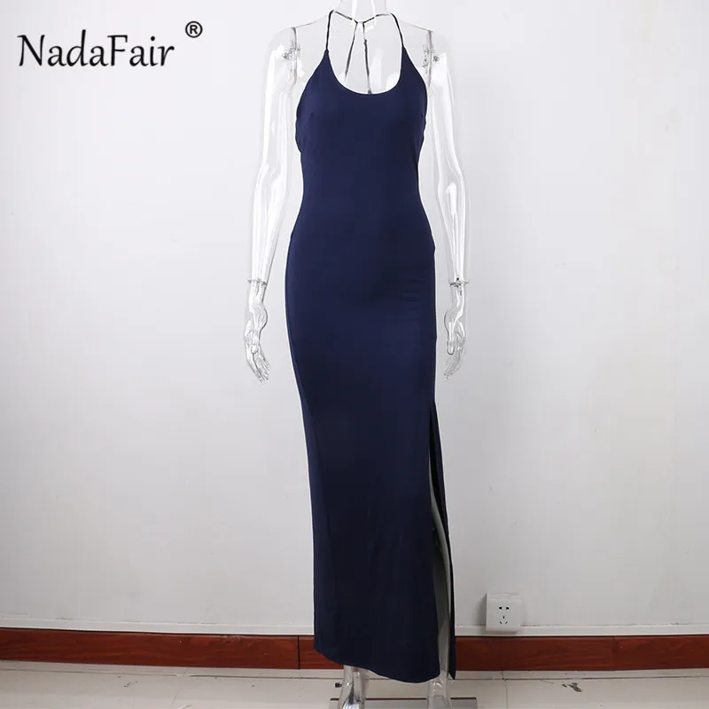 Nadafair скольжения костюм с сексуальным вырезом и открытой спиной сексуальное