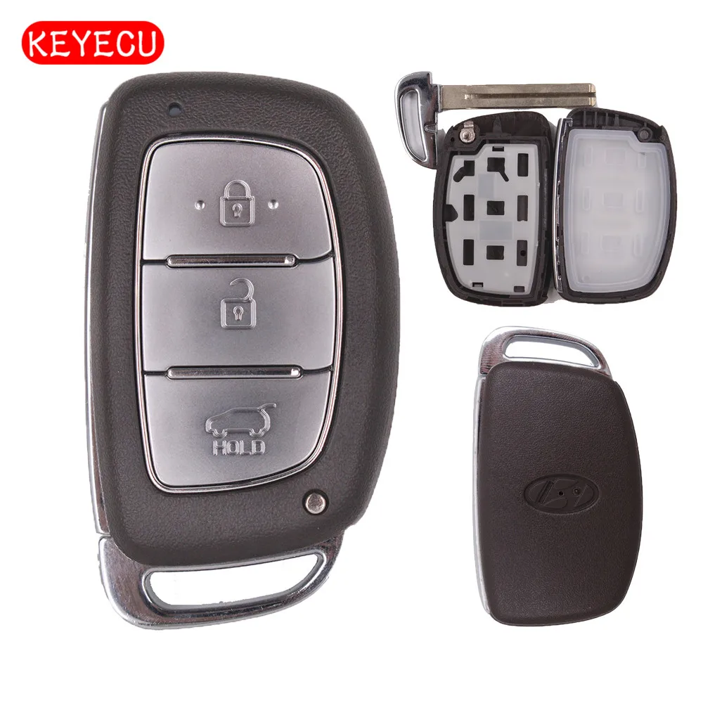 Keyecu Smart Remote Key чехол 3 Кнопка FOB для hyundai IX25 IX35 Elantra соната Verna + режиссерский лезвие