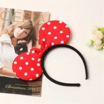

1pcs Hair Accessories Mickey Minnie Mouse Ears Solid Black & Colorful Bows Headband for Boys/Girls Birthday Party Celebrations