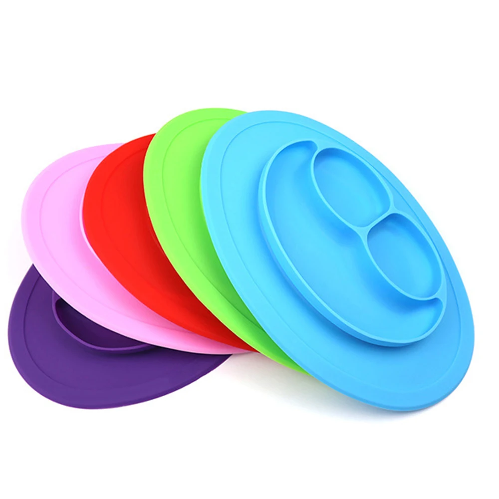 

Dishes Baby Plate Feeding Food Grade Silicone Dining Plate Health Lovely Smile Face Lunch Tableware Kitchen Fruit Children Bowl