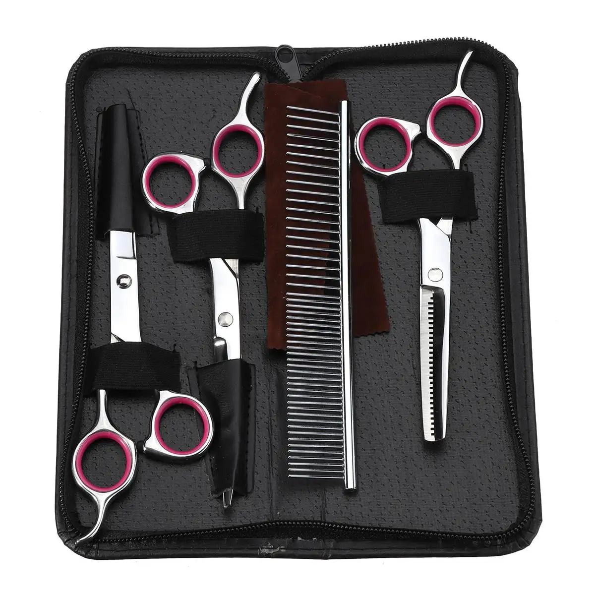 

1Set 3pcs 7 Inch Professional Pet Scissors Pet Grooming Scissors Set Straight Curved Thinning Dog Hair Cutting Shears