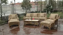 6-pcs half round rattan sofa set Pastoralism Home Indoor / Outdoor Rattan Sofa For Living Room
