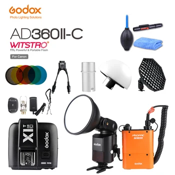 

Godox Outdoor Powerful Speedlite Flash AD360II-C TTL +PB960 Power Pack Black or Black+X1T-C TTL Transmitter+AD-S7 Softbox+gift