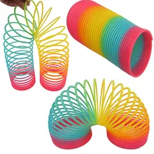 1pcs Rainbow Circle Funny Toys Early Development Educational Folding Plastic Spring Coil Children s Creative Magical