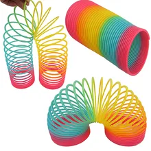 1 Uds Círculo del arco iris Juguetes Divertidos desarrollo temprano educativo plegable resorte de plástico bobina juguetes mágicos creativos para niños