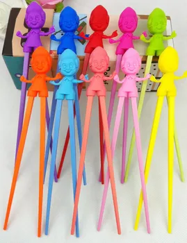 

5pcs Cartoon Kids Learning Training Chopsticks Children Study Exercise Chopsticks Silicone Portable Tableware Kitchen Counter