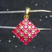 Подвеска «любящее сердце» подвеска с рубином 925 стерлингового серебра природного происхождения Рубин 0.1ct* 16 шт. драгоценный камень# XY18071906