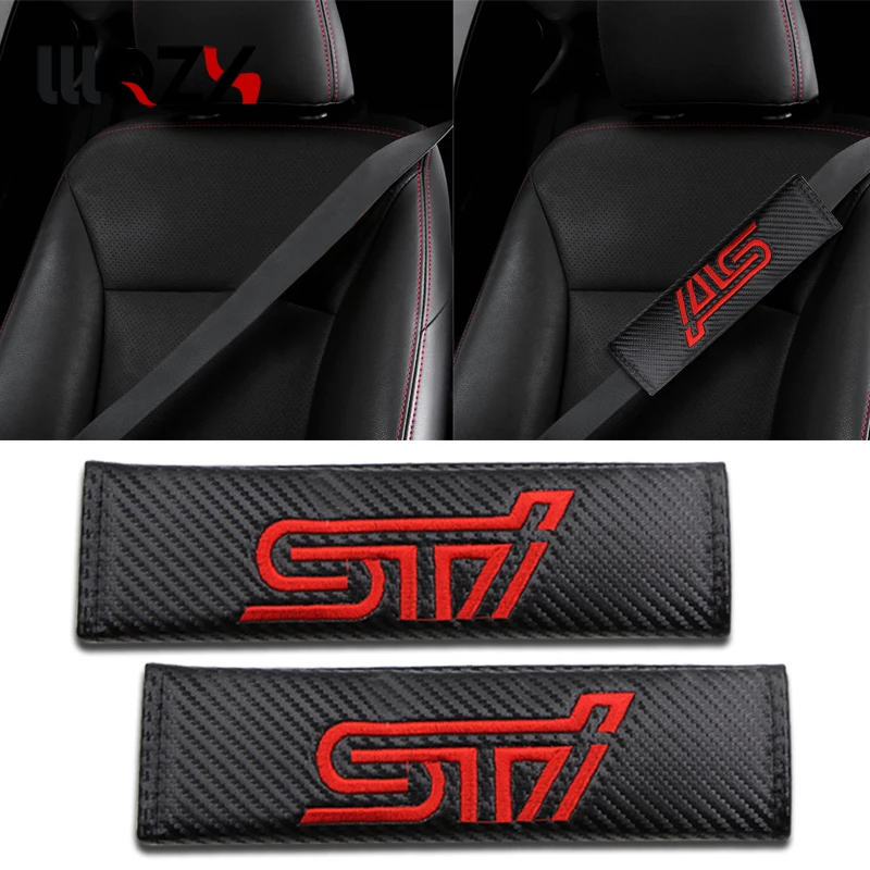 

2pcs/1set Car Styling Seat Belt Cover Pad fit For Subaru Legacy Outback Forester Impreza WRX BRZ Auto Accessories Stickers