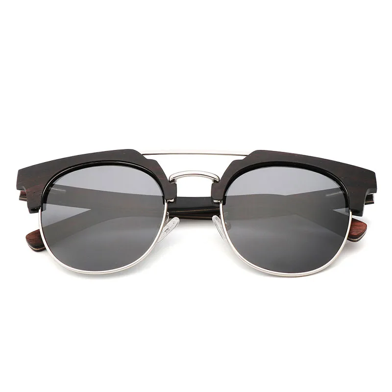 Стиль Солнцезащитные очки Ретро бамбуковая деревянная рамка модный металл мужские и женские солнцезащитные очки индивидуальность trendPolarizedSunglasses - Цвет линз: GRAY