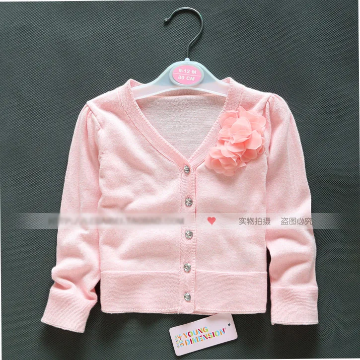 Розничная ; весна-осень; детские свитеры; верхняя одежда для девочек; розовая одежда для малышей; свитер; детская трикотажная рубашка