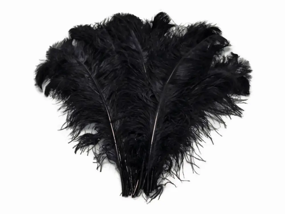 

100pc Ostrich Feathers | Ostrich Wing Plumes - black color Dyed 45-50cm long for wedding party decorations diy crafts jewelrys