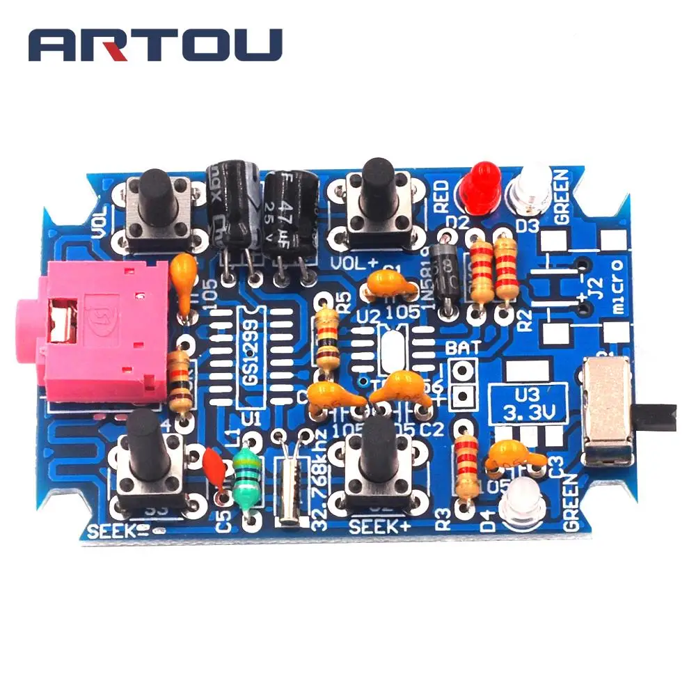 

FM Stereo Radio Kit DIY Radio Parts GS1299 Digital Radio Production Kit with FM Stereo Radio Kit Housing + Set Screws