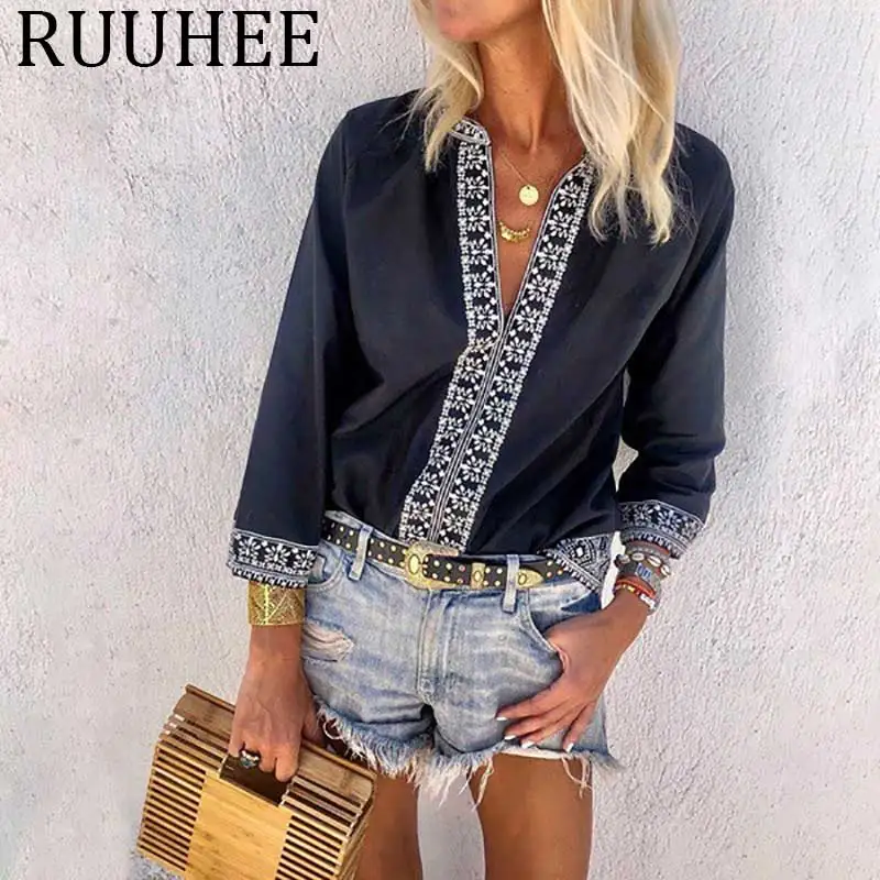 Женские винтажные топы и блузки chemisier femme большие размеры Женская туника blusas