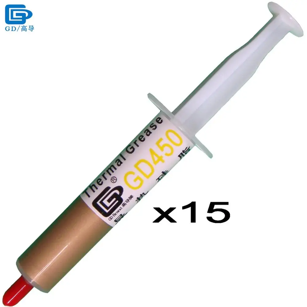 

GD450 Thermal Conductive Grease Paste Silicone Plaster Heat Sink Compound 15 Pieces Net Weight 15 Grams Golden For LED CPU SY15