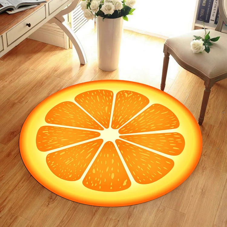 Buy Cartoon Fruit Lemon Round Carpet Rug Mat Floor