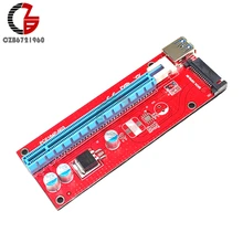 USB 3,0 PCI-E Express 1X To 16X удлинитель Riser Card USB 3,0 Eextender кабель адаптер SATA кабель питания красный с кабелем 60 см