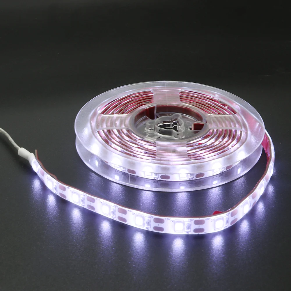 LED Strip Waterproof DC5V 1M 2M LED Strips Light USB Cable Power 60Leds