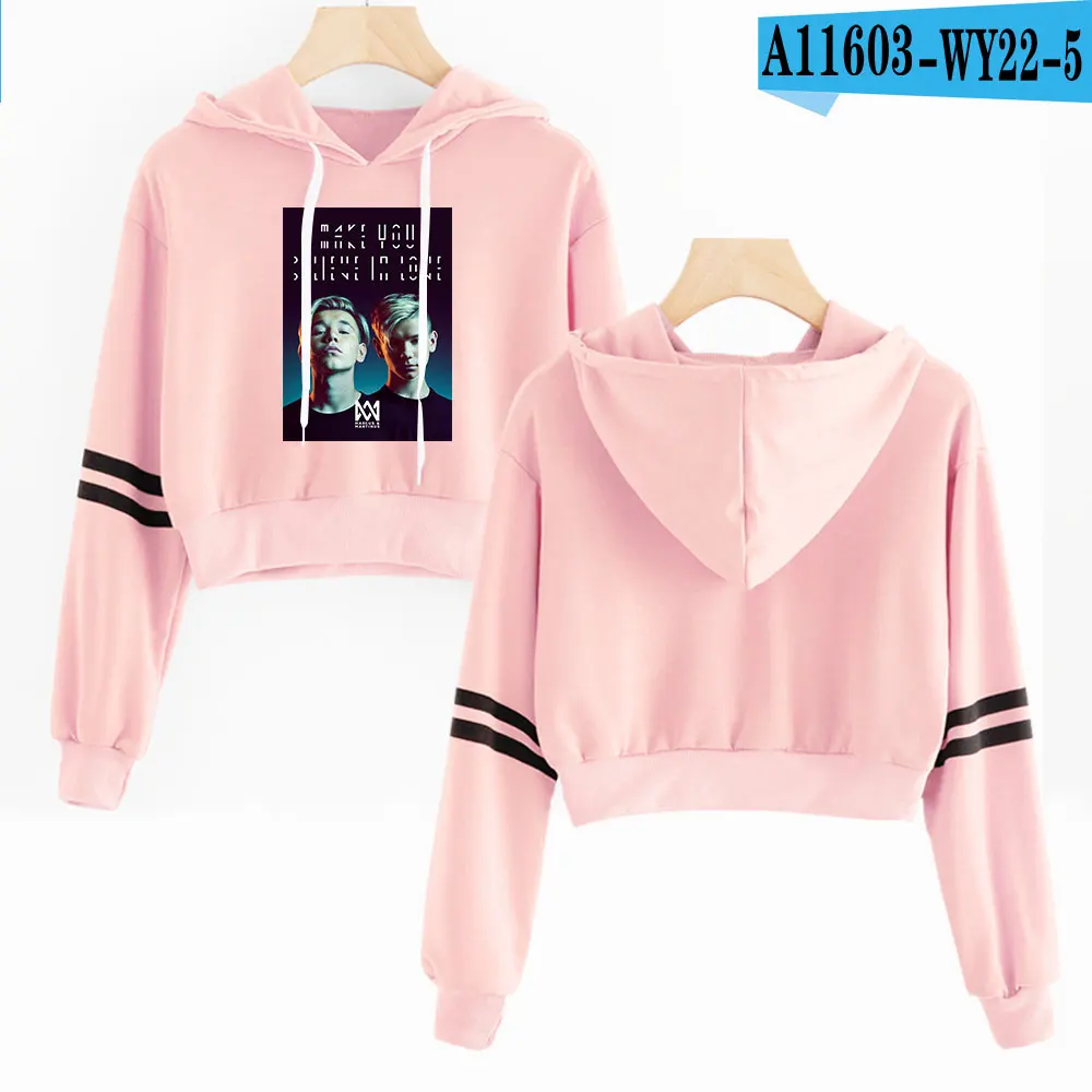 Marcus and Martinus Navel Hoodies Hip Hop New Casual Fashion women Hoodies Outwear High Street Marcus& Martinus Sexy Sweatshirt